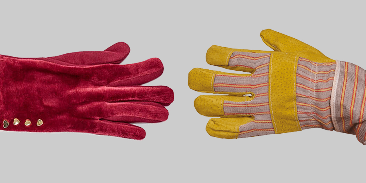 Fluwelen handschoen of werkhandschoen