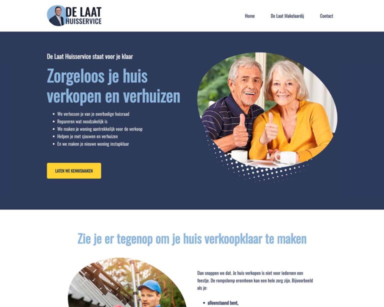 Website van De Laat Huisservice. Onderdeel van De Laat Makelaardij.